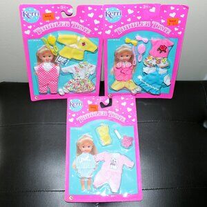 3 x vintage Kerri Totsy Toddler Time Fashion Accessories Fits Dolls 4½" 10.5cm